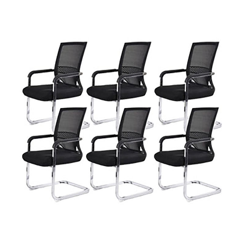 Modern Fixed Arms Office Chair Lumbar Support No Wheels Office Chair