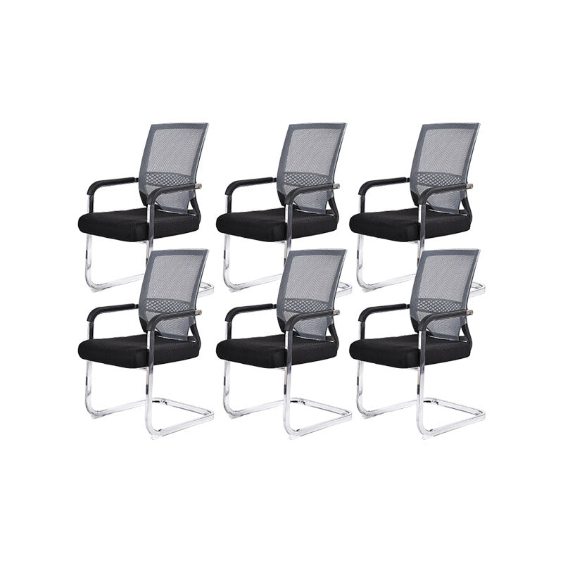 Modern Fixed Arms Office Chair Lumbar Support No Wheels Office Chair
