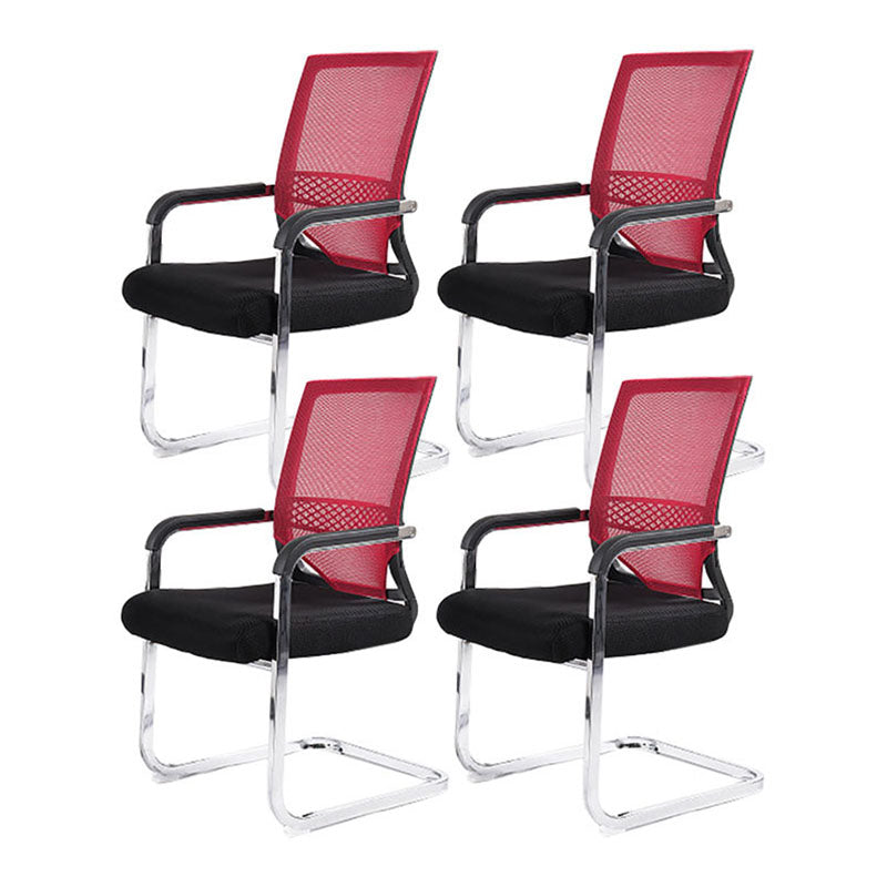 Modern Fixed Arms Office Chair Lumbar Support No Wheels Office Chair