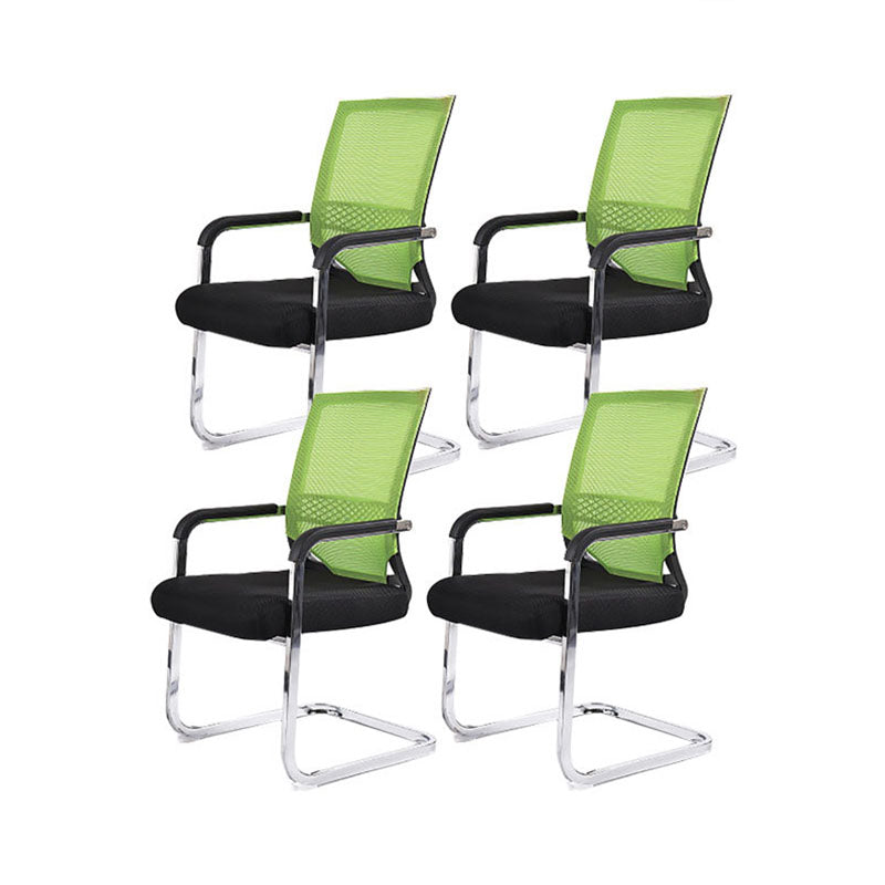 Modern Fixed Arms Office Chair Lumbar Support No Wheels Office Chair