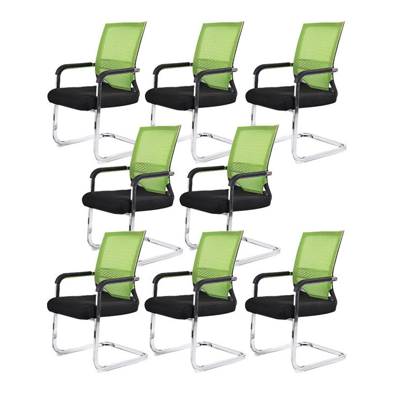 Modern Fixed Arms Office Chair Lumbar Support No Wheels Office Chair