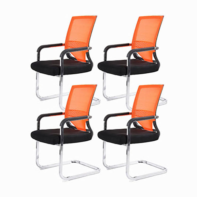 Modern Fixed Arms Office Chair Lumbar Support No Wheels Office Chair