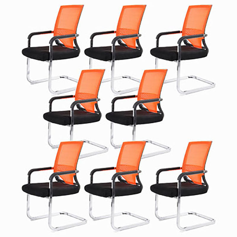 Modern Fixed Arms Office Chair Lumbar Support No Wheels Office Chair