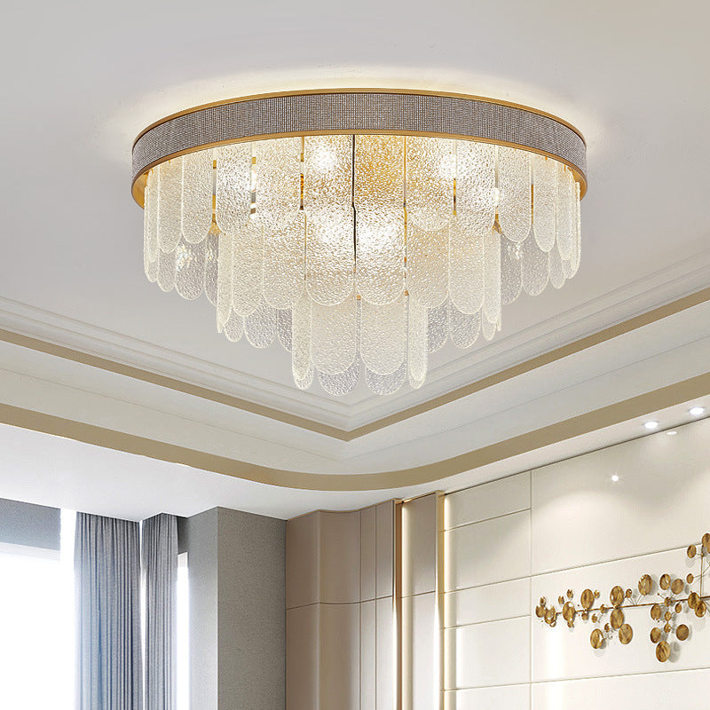 Modern Ceiling Light Simple Glass Flush Mount Light Fixture for Bedroom