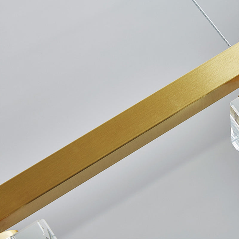 Post-Modern Hanging Light Crystal Island Light Fixture with Shade for Dining Table