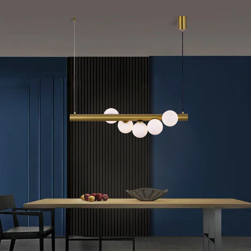 Modern Hanging Island Light Glass Hanging Lighting Fixture for Dining Room