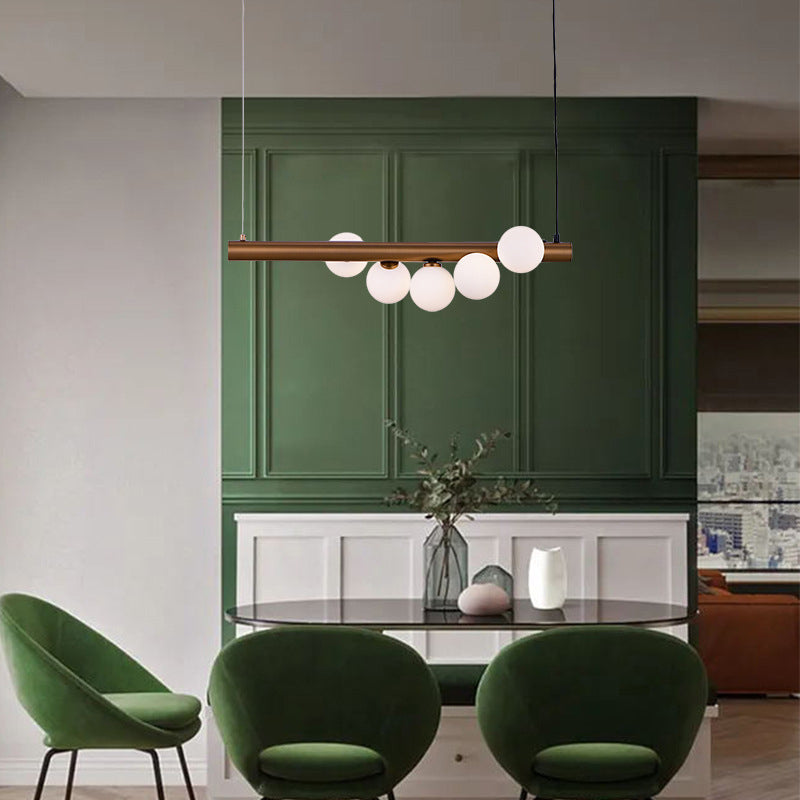 Modern Hanging Island Light Glass Hanging Lighting Fixture for Dining Room
