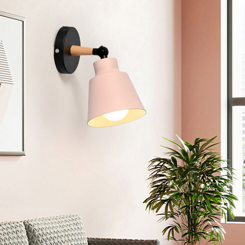 Contemporary Wood Wall Light Macaron Lighting for Living Room