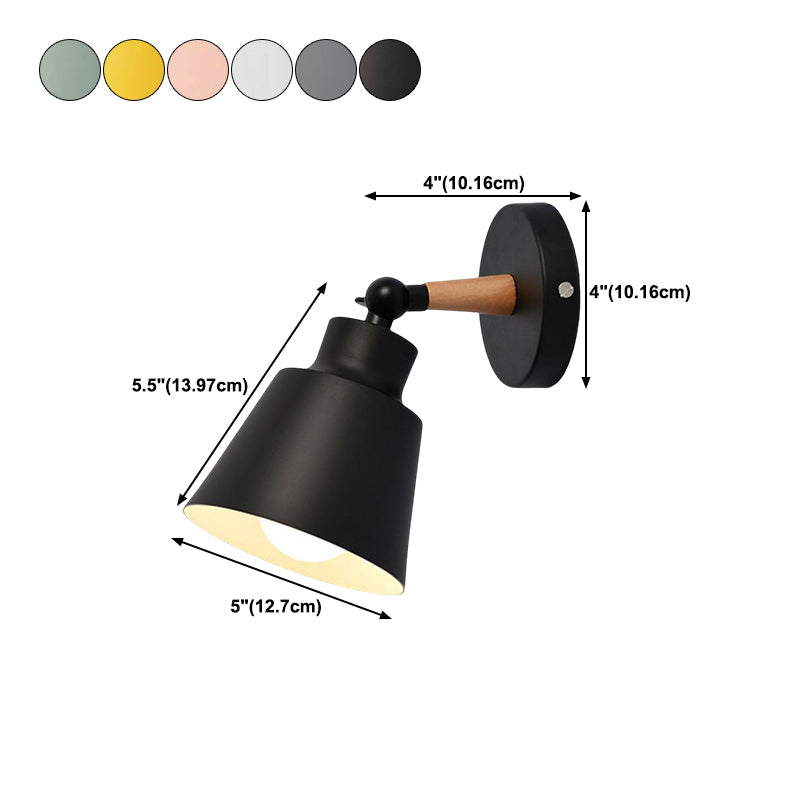 Contemporary Wood Wall Light Macaron Lighting for Living Room