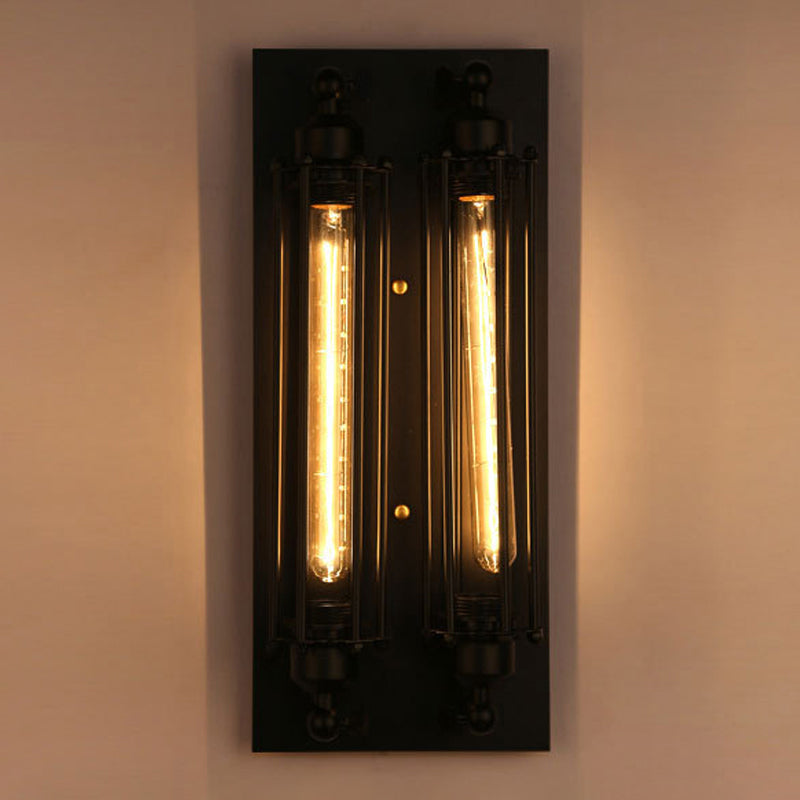 Industrial Black Metallic Lighting Flush Mount Wall Light for Living Room