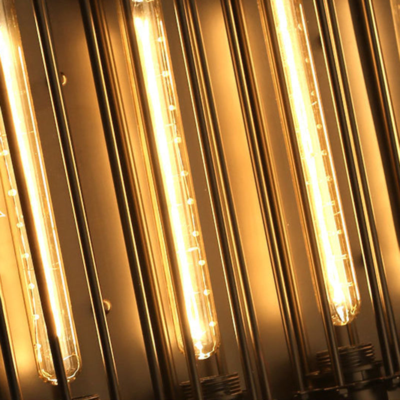 Industrial Black Metallic Lighting Flush Mount Wall Light for Living Room