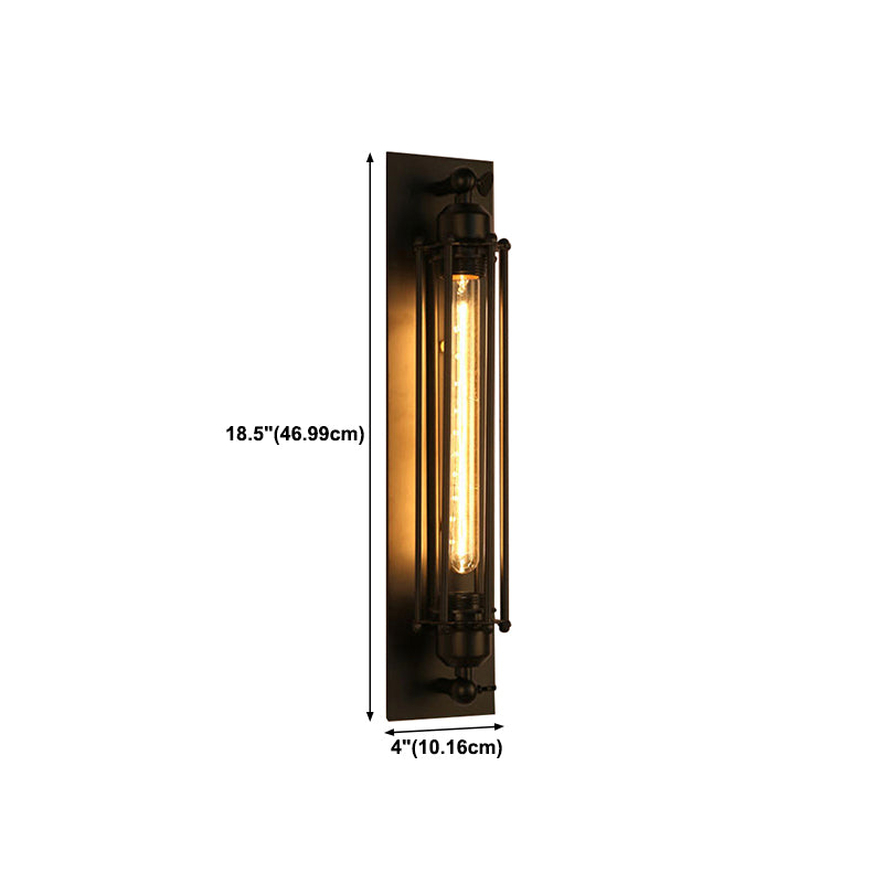 Industrial Black Metallic Lighting Flush Mount Wall Light for Living Room