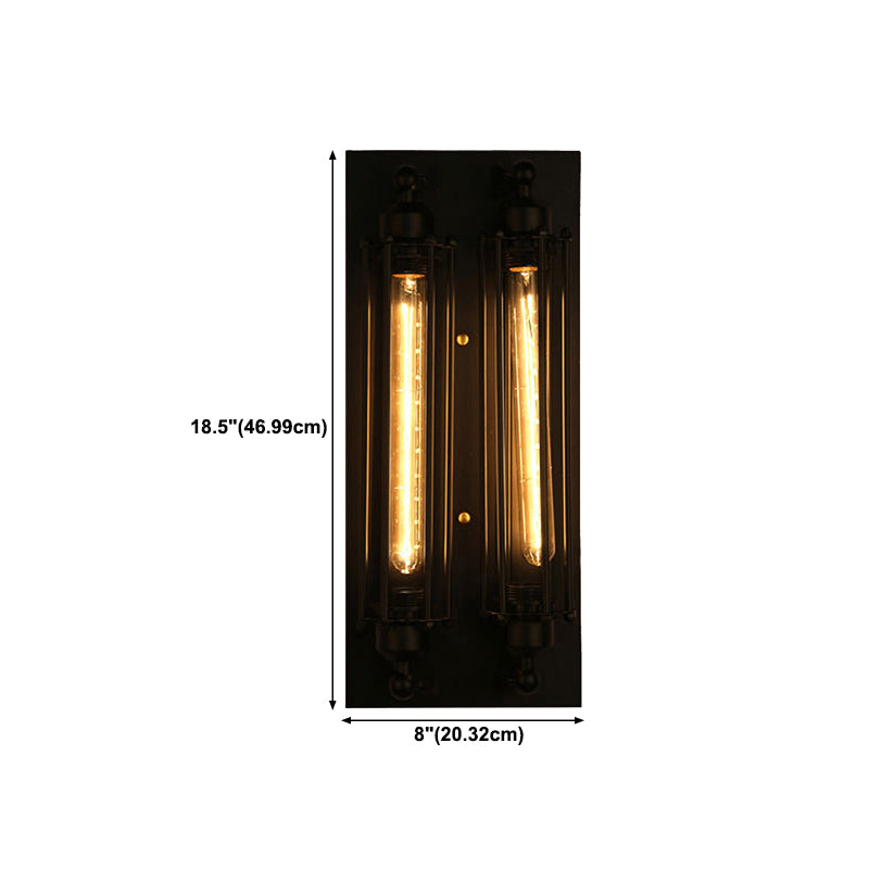 Industrial Black Metallic Lighting Flush Mount Wall Light for Living Room