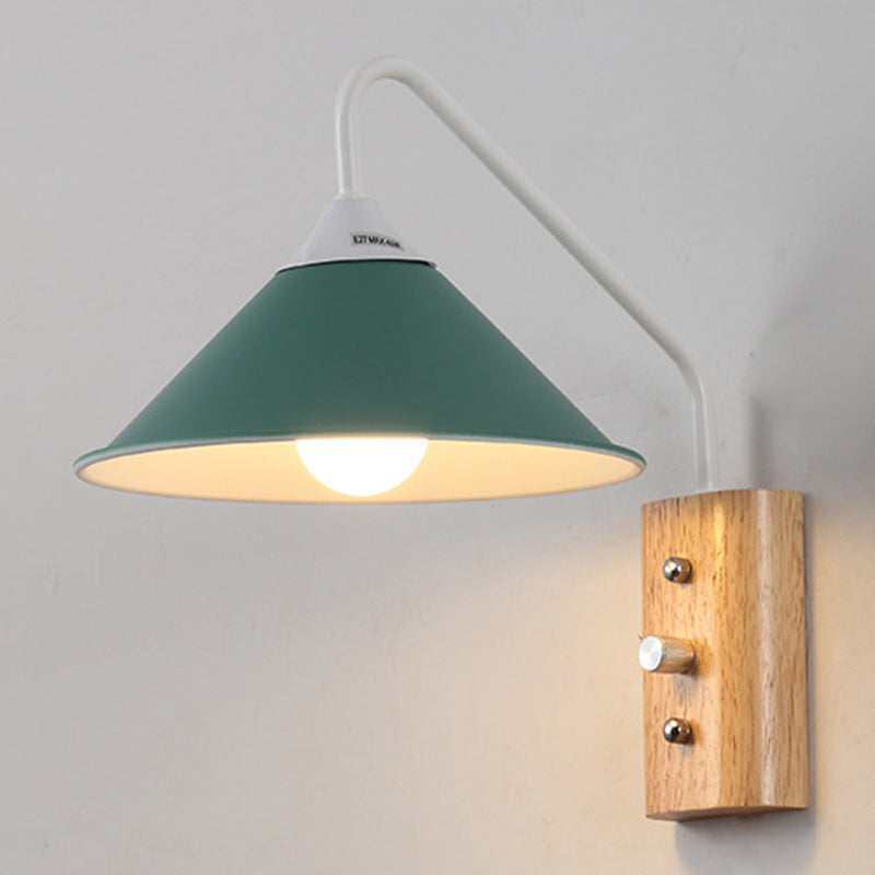 Single Contemporary Polished Finish Wall Mounted Sconce Metallic Wall Light