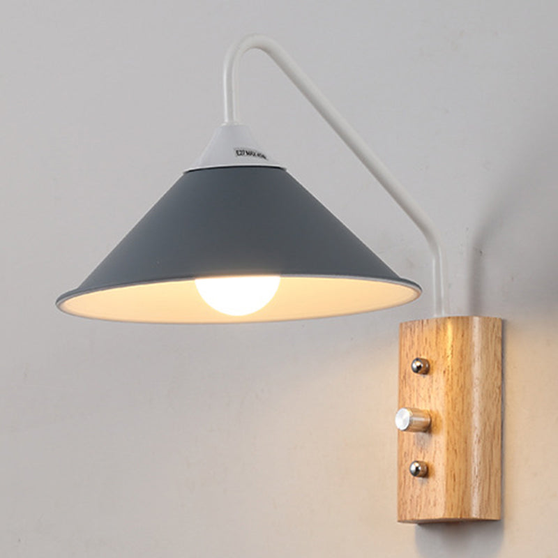 Single Contemporary Polished Finish Wall Mounted Sconce Metallic Wall Light