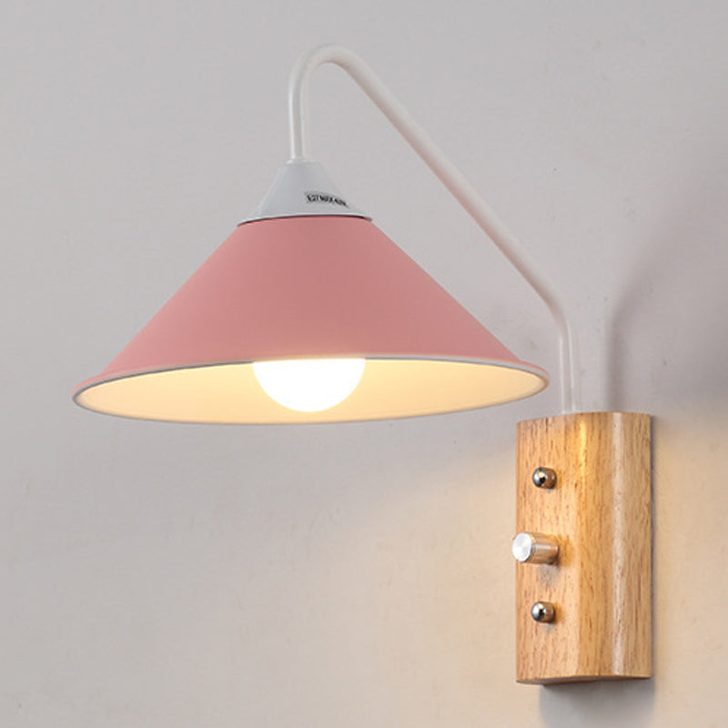 Single Contemporary Polished Finish Wall Mounted Sconce Metallic Wall Light
