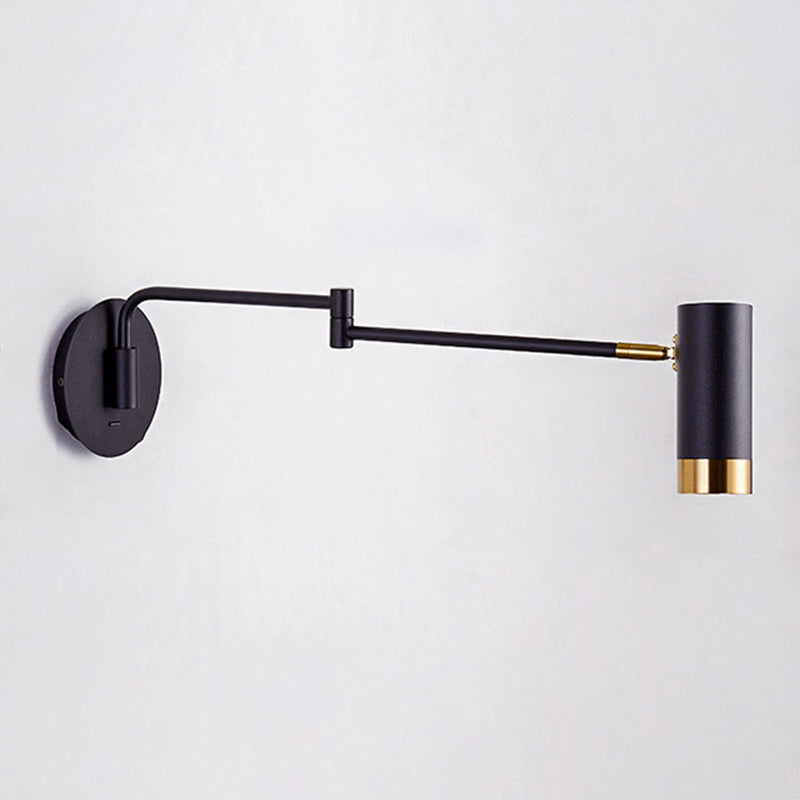 Black/White Single Contemporary Wall Mounted Sconce Metal Wall Light