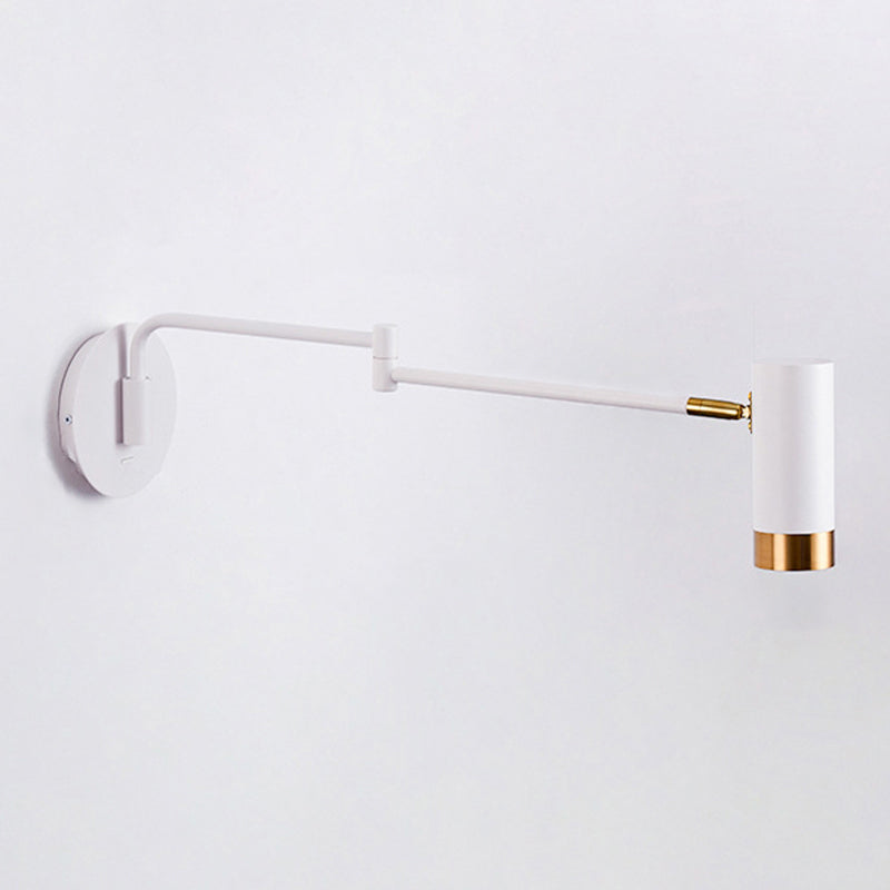 Black/White Single Contemporary Wall Mounted Sconce Metal Wall Light