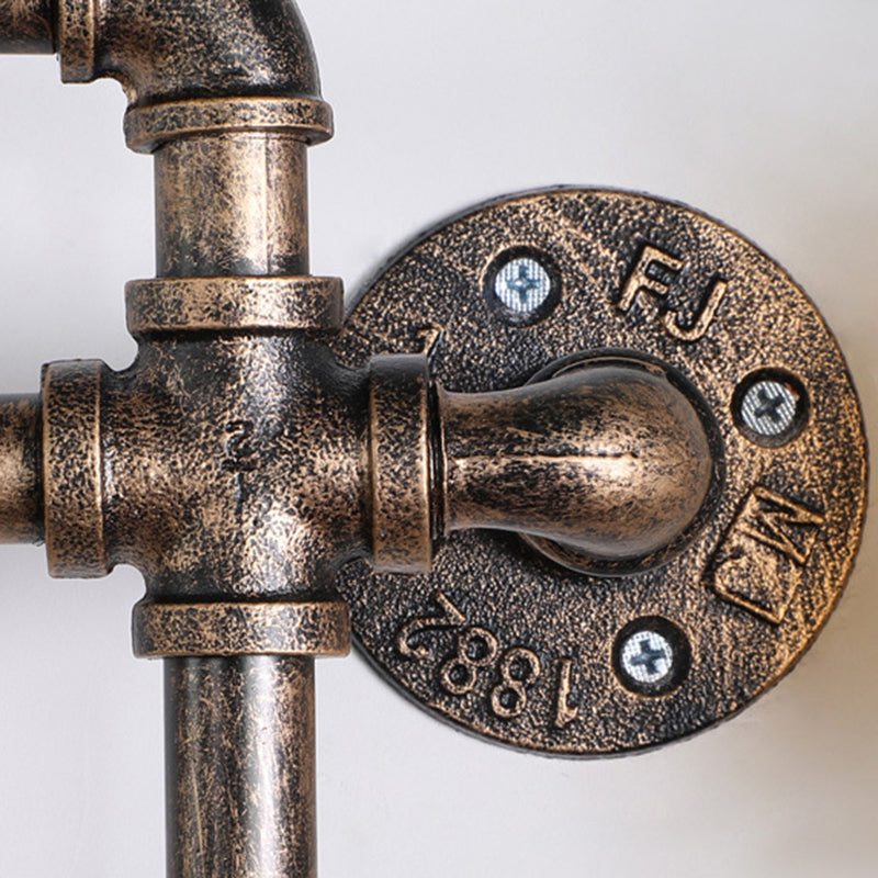 Iron Water Pipe Wall Lights Industrial 5 Head Wall Mount Fixture