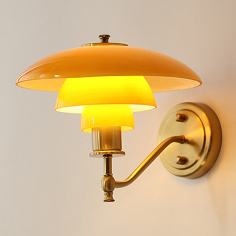 Metal/Glass Wall Light Industrial Polish Finish Lighting for Home