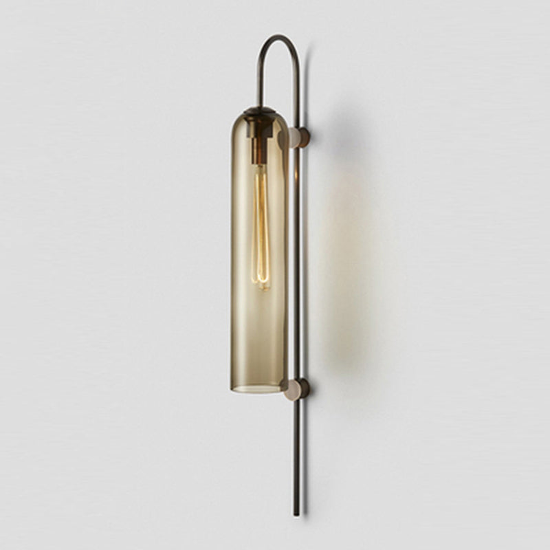 Industrial Metal/Glass Wall Light Polish Finish Lighting for Restaurant
