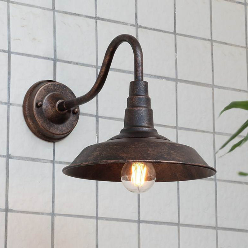 1-Light Wall Sconce Industrial Outdoor Sconce Lighting With Metal Shade