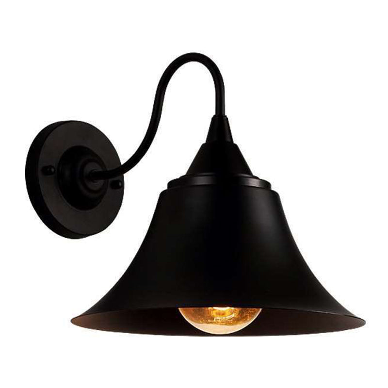 1-Light Wall Sconce Industrial Outdoor Sconce Lighting With Metal Shade