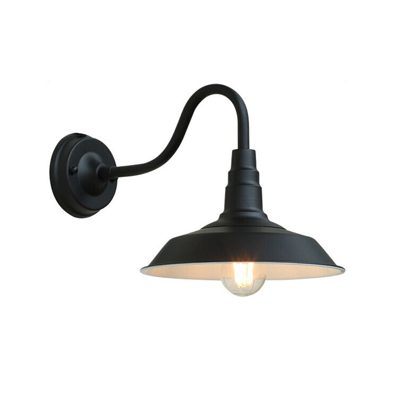 1-Light Wall Sconce Industrial Outdoor Sconce Lighting With Metal Shade