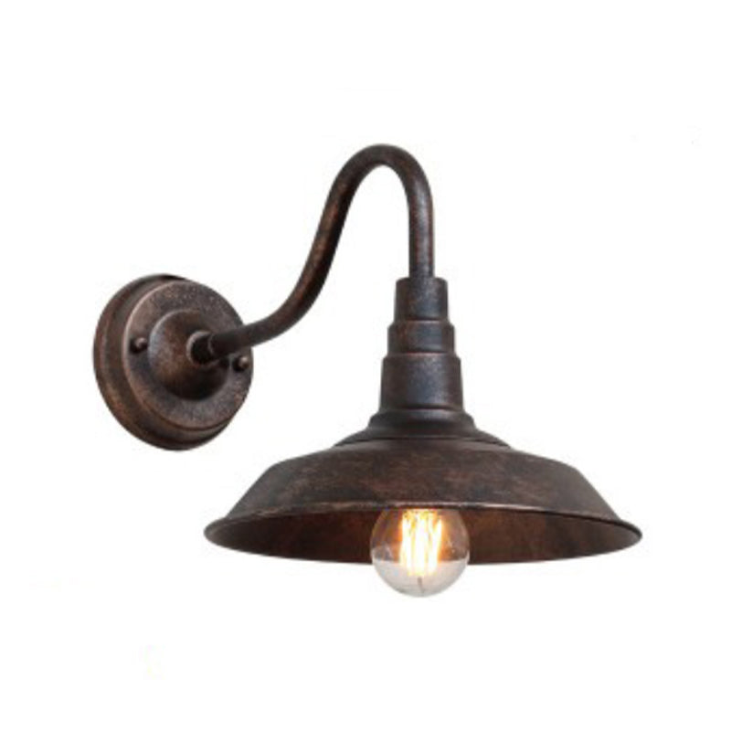 1-Light Wall Sconce Industrial Outdoor Sconce Lighting With Metal Shade