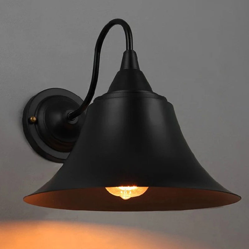 1-Light Wall Sconce Industrial Outdoor Sconce Lighting With Metal Shade