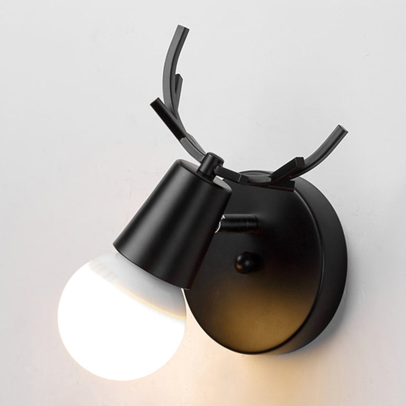 1-Light Modern Macaron Style Wall Sconce Metal Wall Lighting for Bedroom