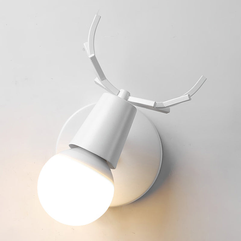 1-Light Modern Macaron Style Wall Sconce Metal Wall Lighting for Bedroom
