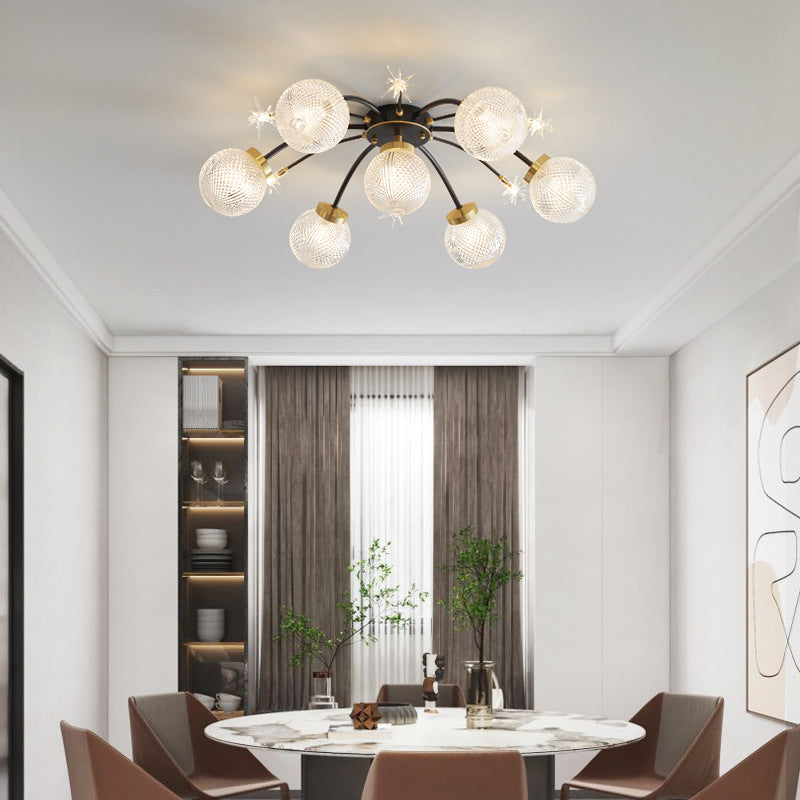 Modern Sputnik Semi Flush Mount Flush Light Fixtures for Dining Room