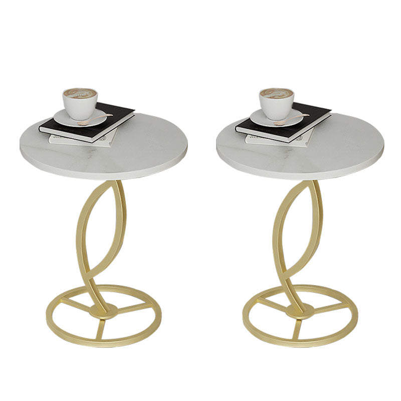 Round Slate Side Table Modern Minimalist Side Table for Living Room