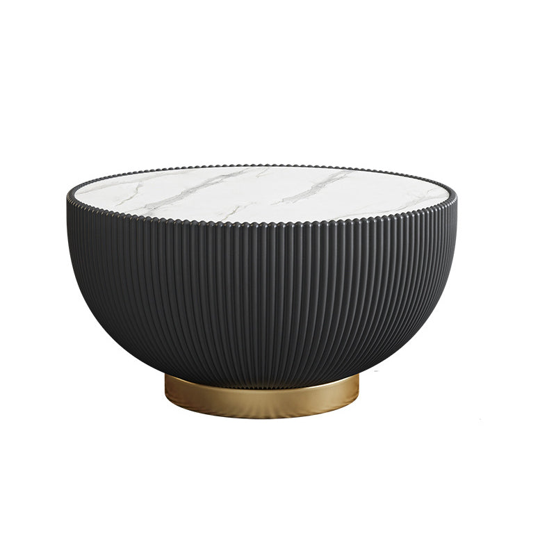 Slate Round Coffee Table Pedestal Minimalist Coffee Table for Living Room