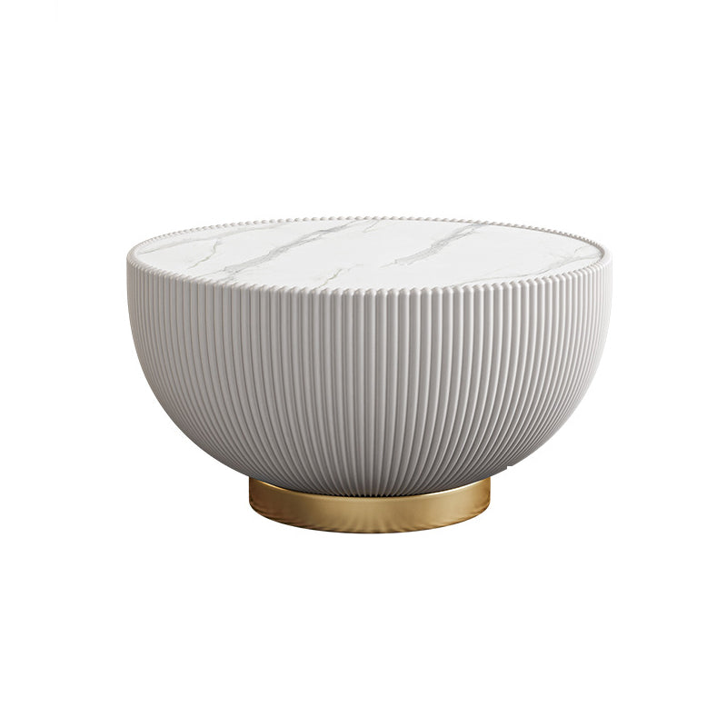 Slate Round Coffee Table Pedestal Minimalist Coffee Table for Living Room