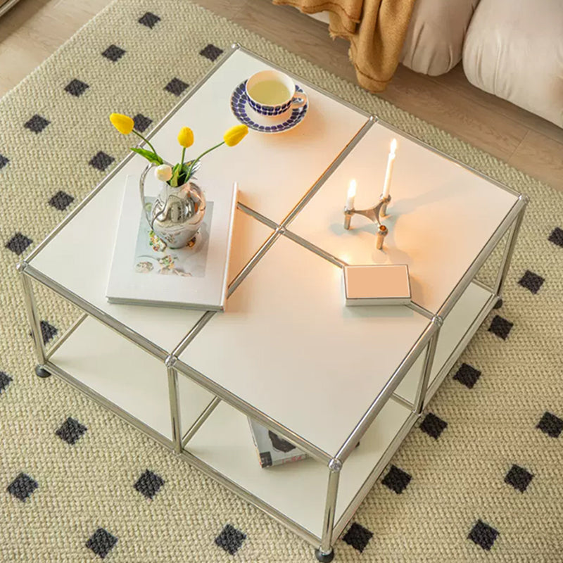 Contemporary Style Coffee Cocktail Table Metal 4 Legs Coffee Table