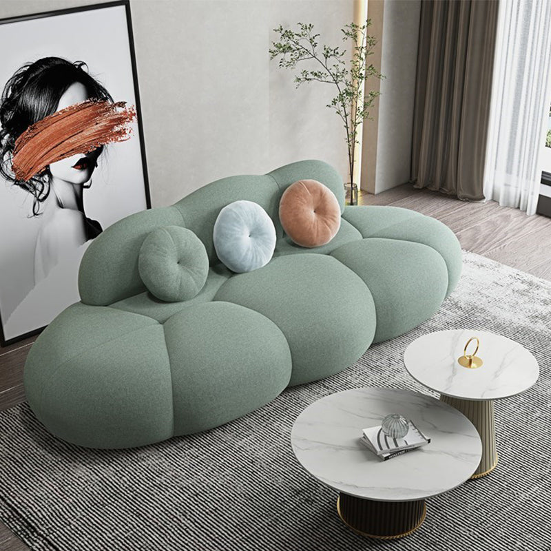 Contemporary Armless Curved Sofa Wool Sofa with Tight Back for Living Room