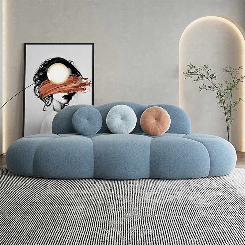 Contemporary Armless Curved Sofa Wool Sofa with Tight Back for Living Room