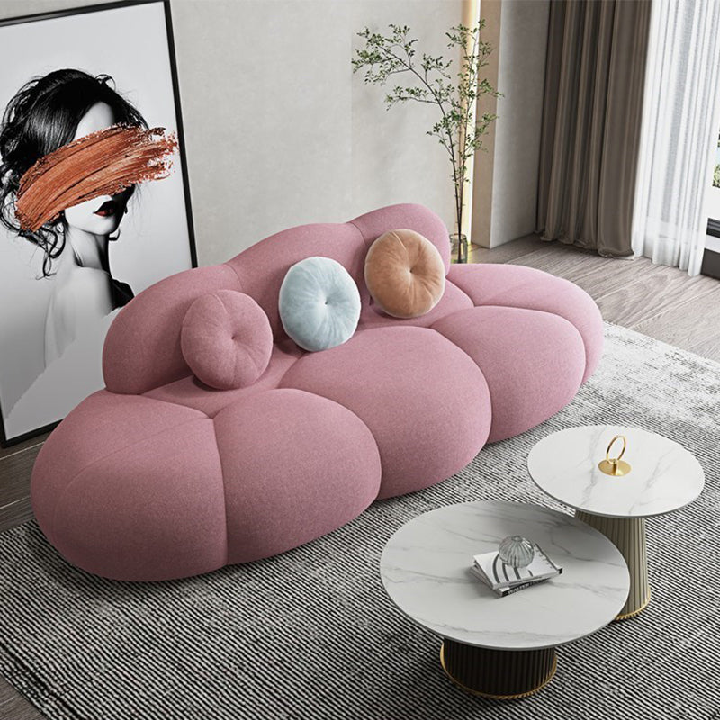 Contemporary Armless Curved Sofa Wool Sofa with Tight Back for Living Room