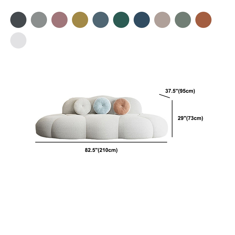 Contemporary Armless Curved Sofa Wool Sofa with Tight Back for Living Room