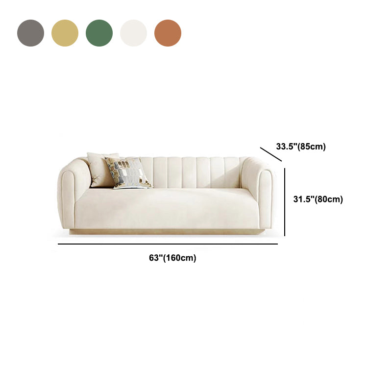 Contemporary Sewn Pillow Back Sofa Tuxedo Arm Wool Sofa - 2/3-Seater