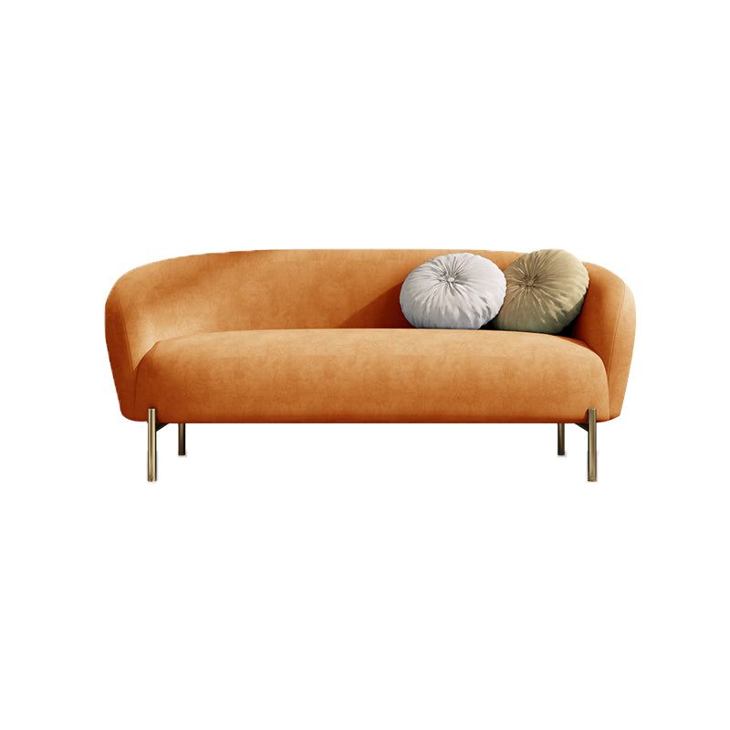 Velvet Modern Sloped Arm Sofa 29.92" H Tuxedo Arm Sofa with 2 Pillows