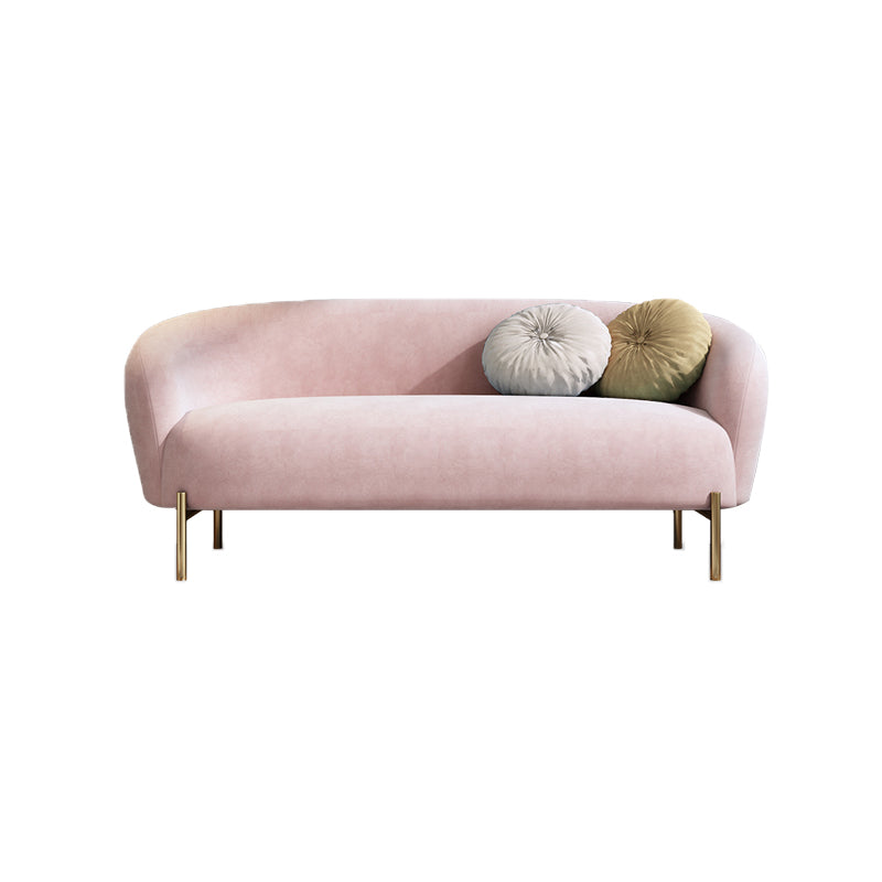 Velvet Modern Sloped Arm Sofa 29.92" H Tuxedo Arm Sofa with 2 Pillows