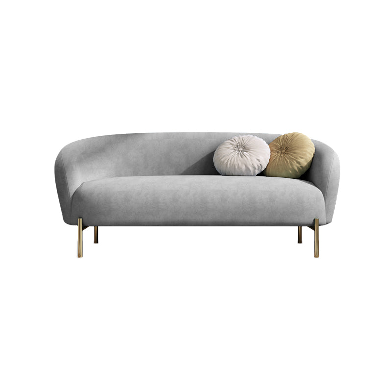 Velvet Modern Sloped Arm Sofa 29.92" H Tuxedo Arm Sofa with 2 Pillows
