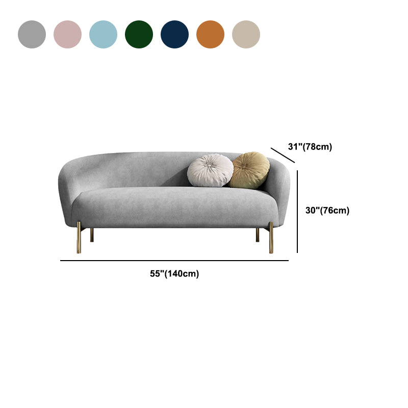 Velvet Modern Sloped Arm Sofa 29.92" H Tuxedo Arm Sofa with 2 Pillows