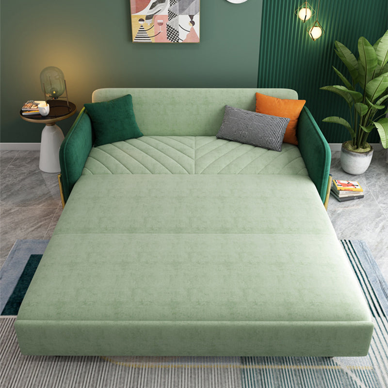 2/3-Seater Modern Sofa in Green Square Arm Sofa Bed with Storage