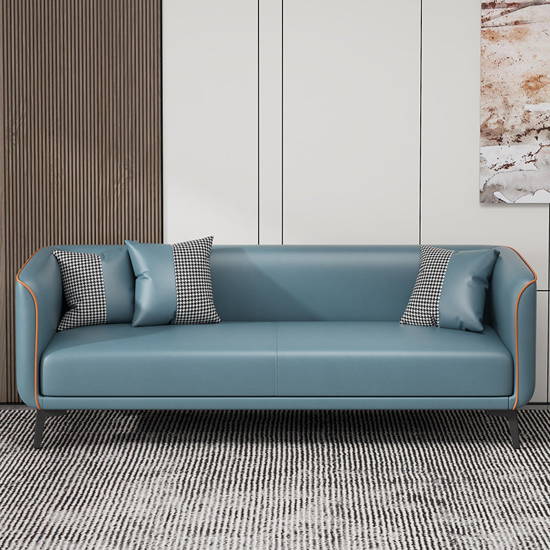 Tuxedo Arm Standard Sofa 25.98" H Modern Style Single Cushion Faux Leather Sofa