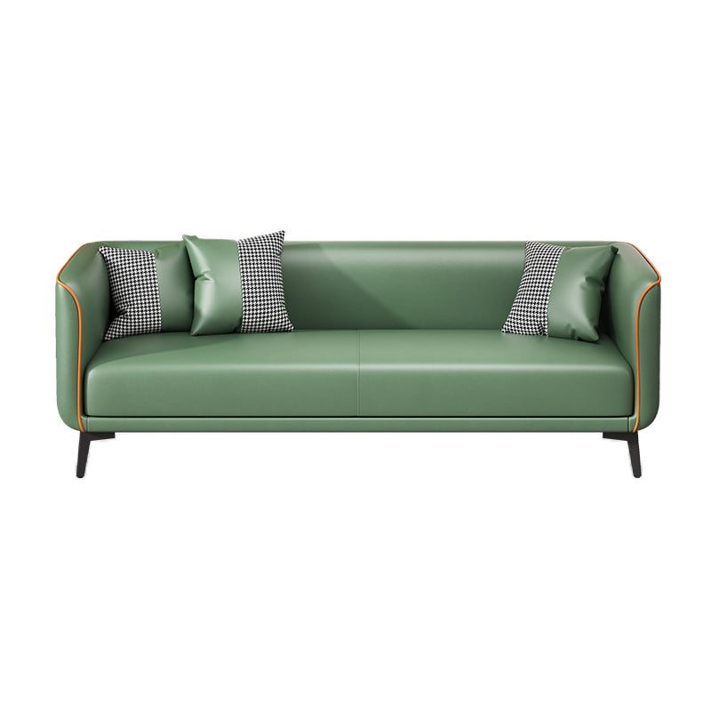 Tuxedo Arm Standard Sofa 25.98" H Modern Style Single Cushion Faux Leather Sofa