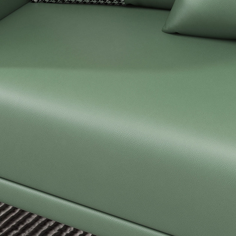Tuxedo Arm Standard Sofa 25.98" H Modern Style Single Cushion Faux Leather Sofa